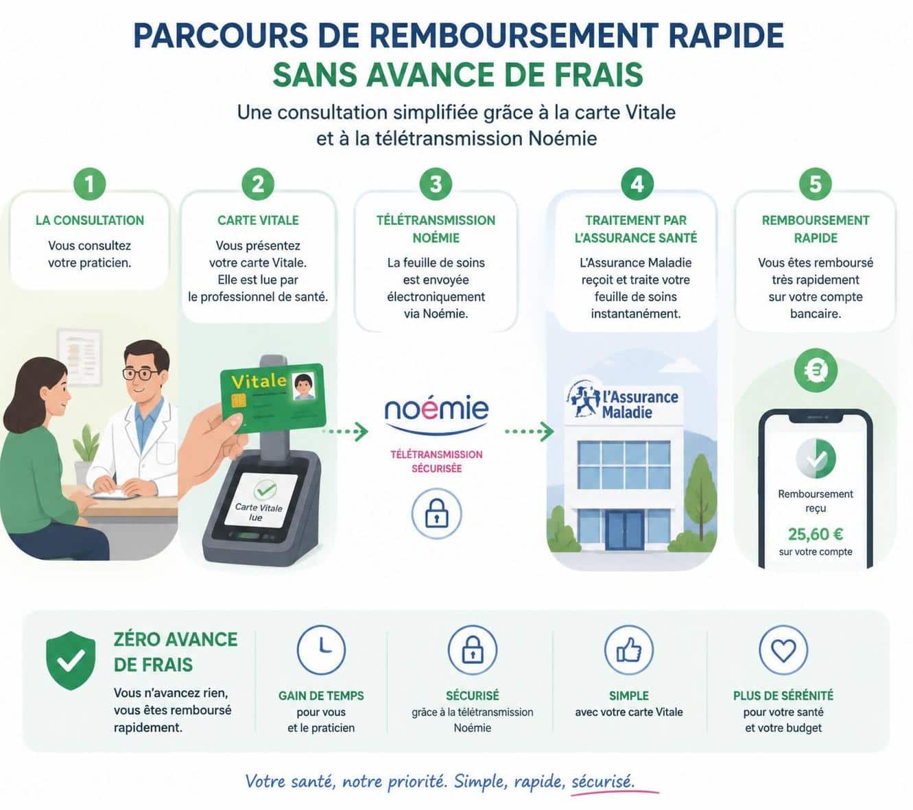 d&eacute;couvrez comment obtenir un remboursement rapide lorsque vous consultez un professionnel de sant&eacute; sans avance de frais, gr&acirc;ce &agrave; nos conseils pratiques et simples.