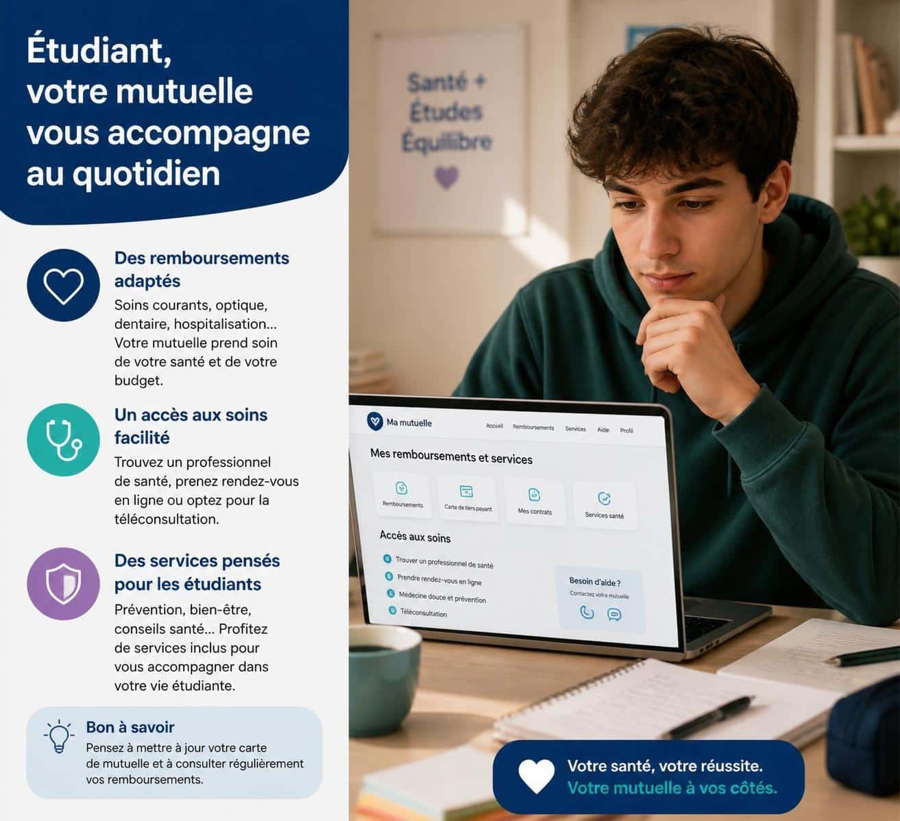 découvrez comment une mutuelle santé adaptée peut soutenir les étudiants et prévenir le décrochage scolaire en garantissant accès aux soins et bien-être.